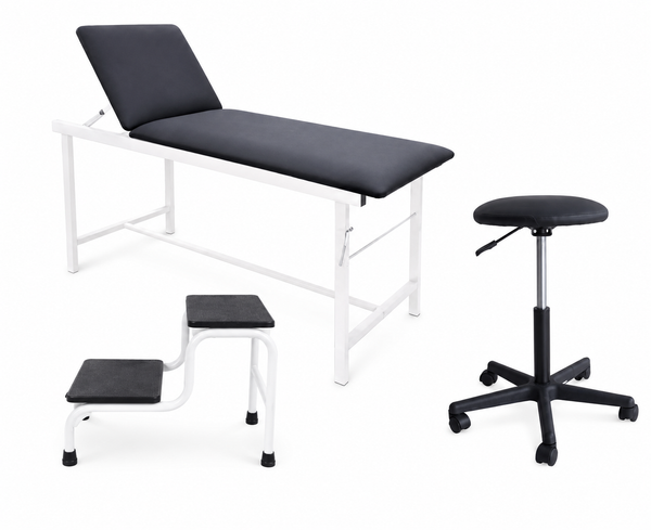 Divan D'examen Epoxy + Marchepied 2 marches + Tabouret